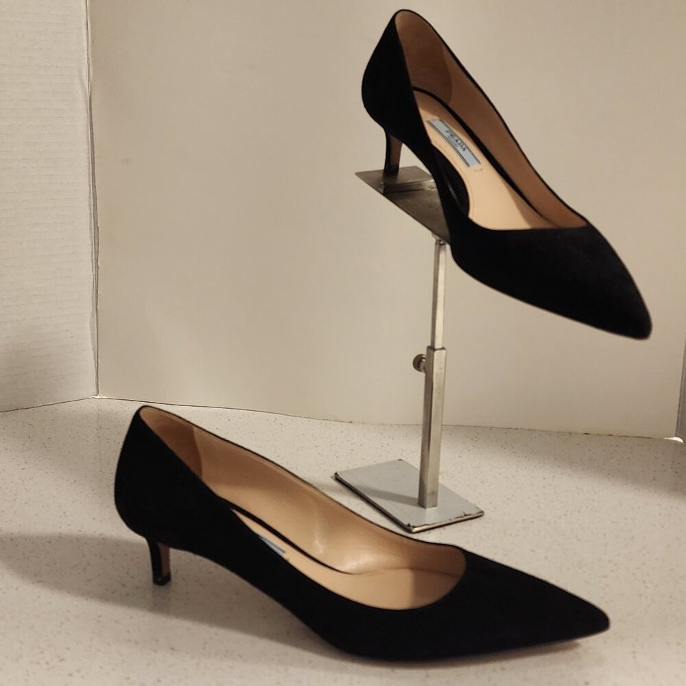 Prada Calzature Donna Black Suede Heels